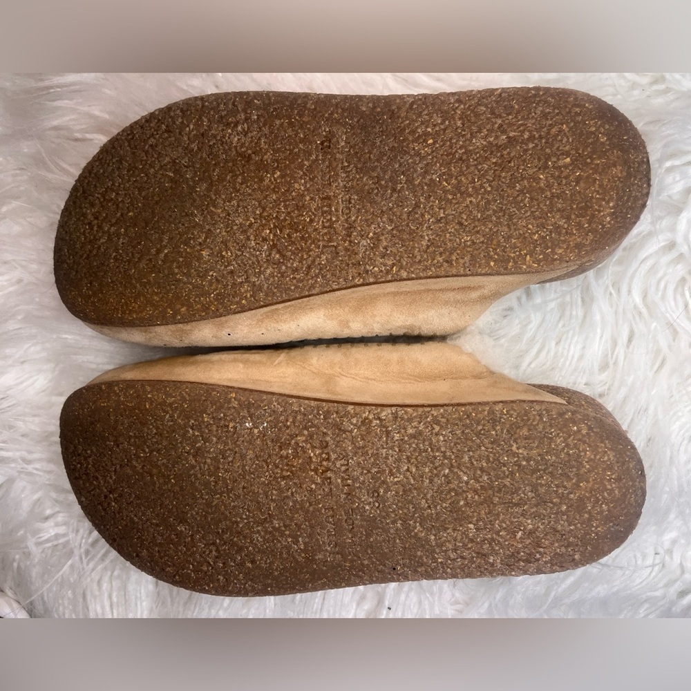 Jenni Kayne Shearling-Lined Tan Mules - Picture 4 of 6